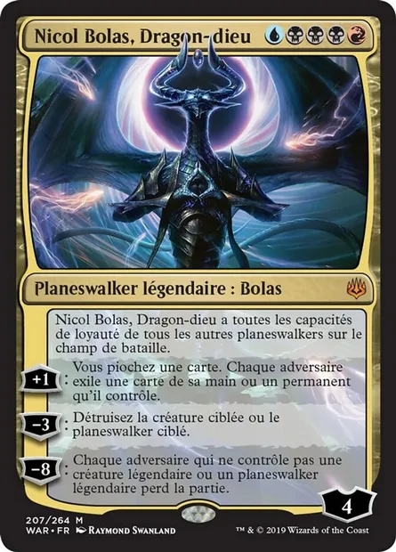 Nicol Bolas, Dragon-dieu, carte Magic WAR 207 — extension La guerre des Planeswalkers