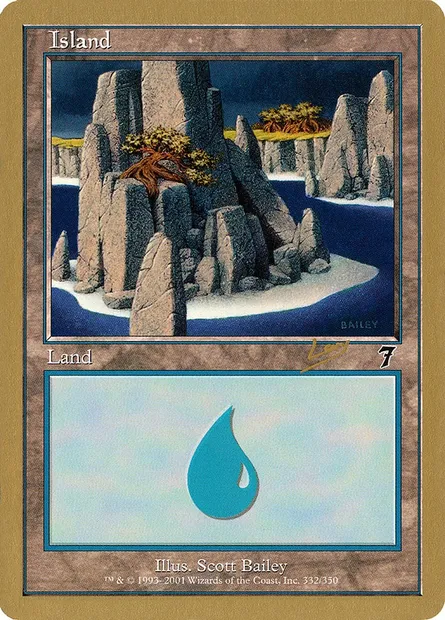 Island, Magic card WC02 rl332 — World Championship Decks 2002 set