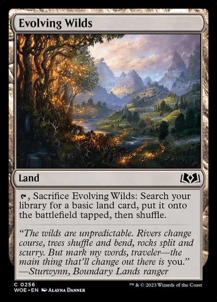 Evolving Wilds, Magic card WOE 256 — Wilds of Eldraine set