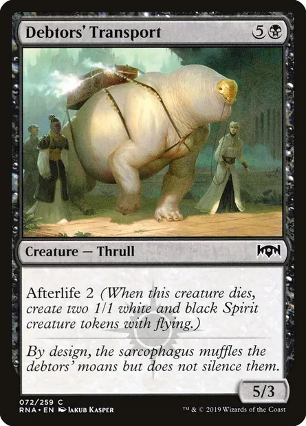 Debtors' Transport, Magic card RNA 72 — Ravnica Allegiance set