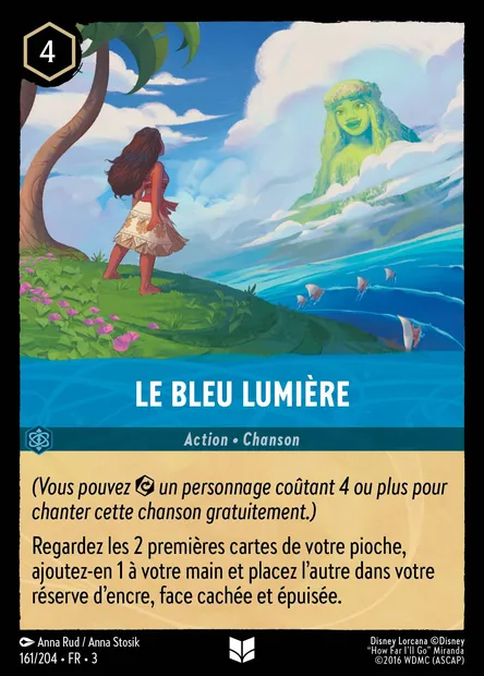 Le bleu lumière, carte Disney Lorcana CH3-161 — extension Les Terres d'Encres