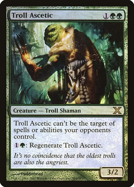 Ascète troll, carte Magic 10E 305★ — extension Dixième édition