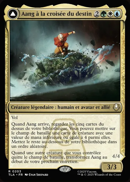 Aang à la croisée du destin // Aang, sauveur destiné, carte Magic TLA 203 — extension Avatar: The Last Airbender