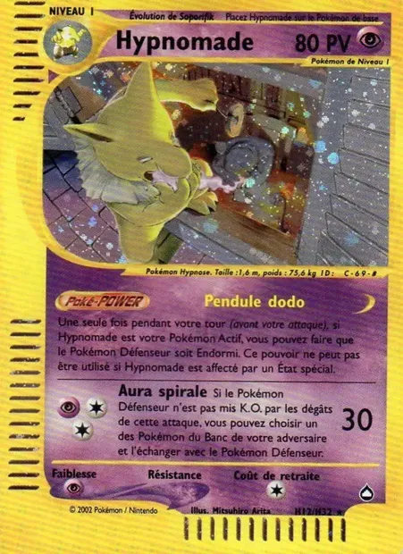 Hypnomade, carte Pokémon AQ H12 — extension Aquapolis