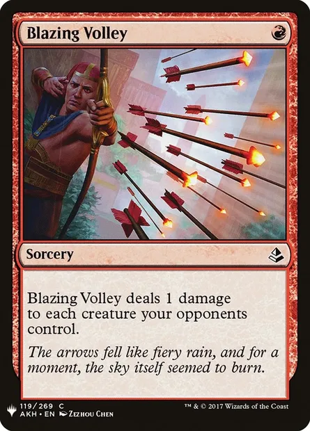Blazing Volley, Magic card PLST AKH-119 — The List set