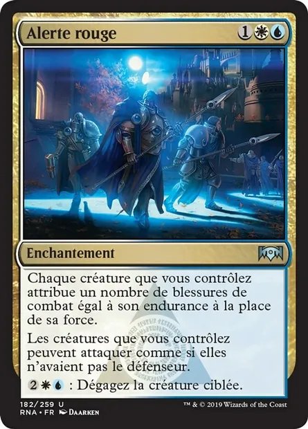 Alerte rouge, carte Magic RNA 182 — extension L'allégeance de Ravnica