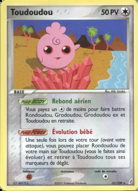 Toudoudou, carte Pokémon CG 21 — extension EX Gardiens de Cristal