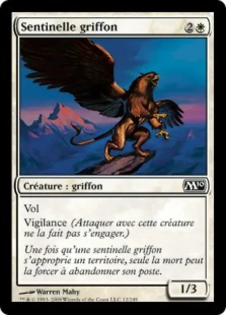 Sentinelle griffon, carte Magic M10 12 — extension Magic 2010