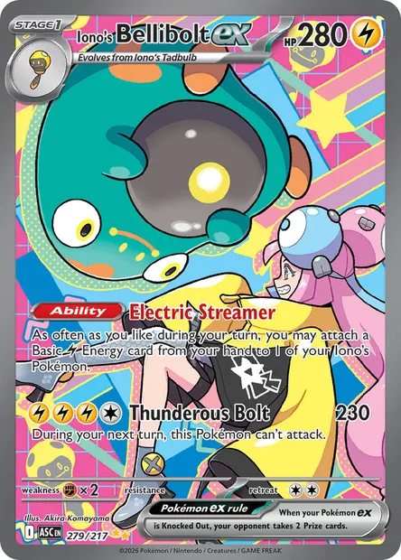 Iono's Bellibolt ex, Pokémon card ASC 279 — Ascended Heroes set