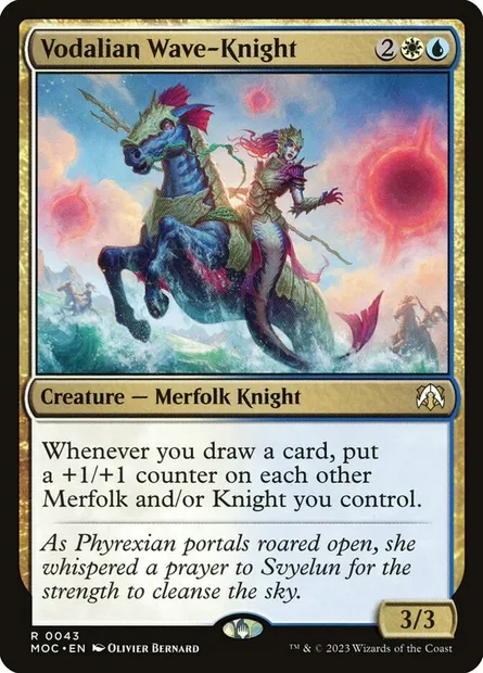 Vodalian Wave-Knight, Magic card MOC 43 — March of the Machine Commander set
