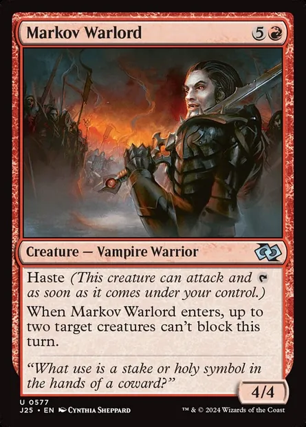 Markov Warlord, Magic card J25 577 — Foundations Jumpstart set