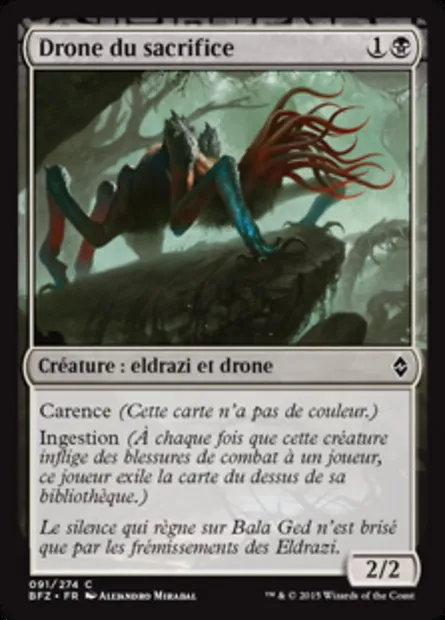 Drone du sacrifice, carte Magic BFZ 91 — extension La bataille de Zendikar