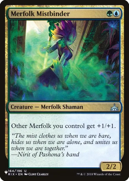 Merfolk Mistbinder, Magic card PLST RIX-164 — The List set