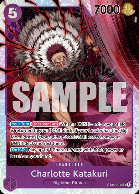 Charlotte Katakuri, One Piece card ST34-001 — PURPLE Charlotte Katakuri set