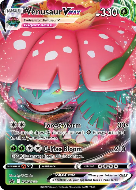 Venusaur VMAX, Pokémon card SWSH 102 — SWSH Black Star Promos set