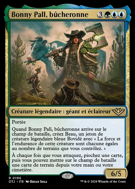 Bonny Pall, bûcheronne, carte Magic OTJ 196 — extension Outlaws of Thunder Junction