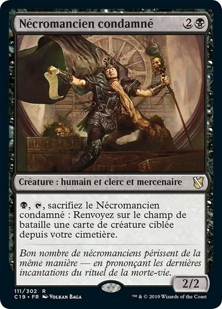 Nécromancien condamné, carte Magic C19 111 — extension Commander 2019