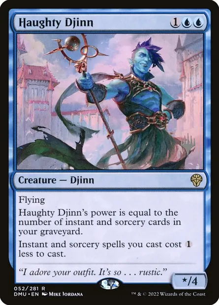 Haughty Djinn, Magic card PDMU 52p — Dominaria United Promos set