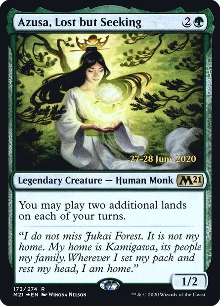 Azusa, Lost but Seeking, Magic card PM21 173s — Core Set 2021 Promos set