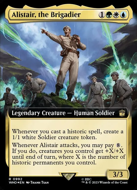 Alistair, the Brigadier, Magic card WHO 992 — Doctor Who set