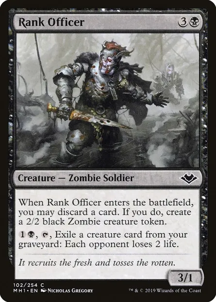 Rank Officer, Magic card MH1 102 — Modern Horizons set