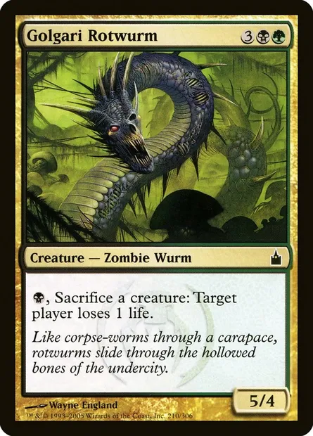 Golgari Rotwurm, Magic card RAV 210 — Ravnica: City of Guilds set