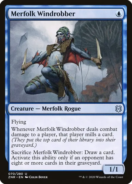 Merfolk Windrobber, Magic card ZNR 70 — Zendikar Rising set