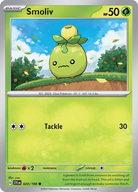 Smoliv, Pokémon card SVI 020 — Scarlet & Violet set