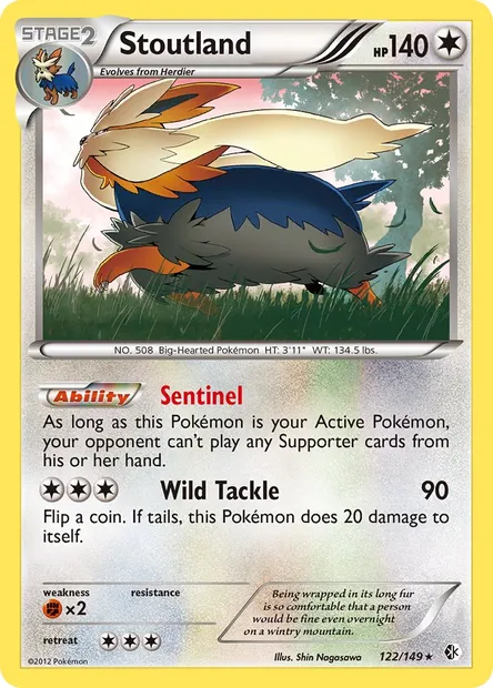 Stoutland, Pokémon card BCR 122 — Boundaries Crossed set