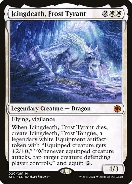Icingdeath, Frost Tyrant, Magic card AFR 20 — Adventures in the Forgotten Realms set