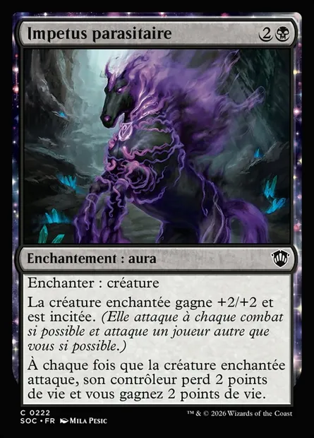 Impetus parasitaire, carte Magic SOC 222 — extension Secrets of Strixhaven Commander