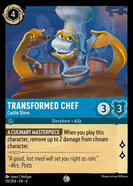 Transformed Chef - Castle Stove, Disney Lorcana card CH4-157 — Ursula's Return set