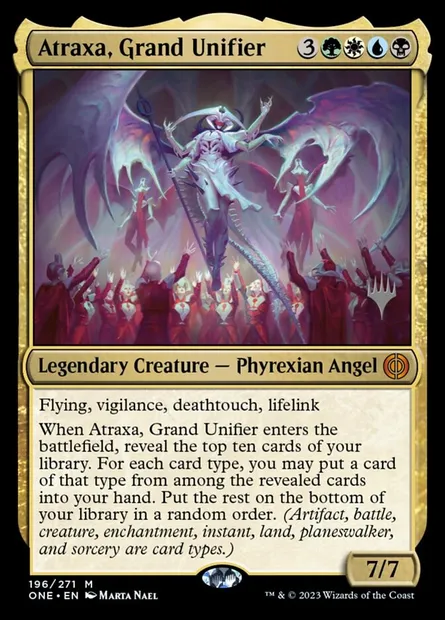Atraxa, Grand Unifier, Magic card PONE 196p — Phyrexia: All Will Be One Promos set