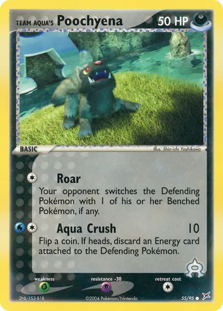Team Aqua's Poochyena, Pokémon card MA 55 — Team Magma vs Team Aqua set