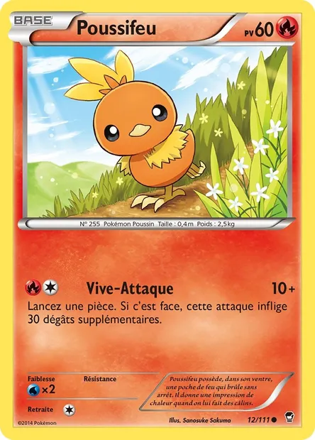 Poussifeu, carte Pokémon FFI 12 — extension Poings Furieux