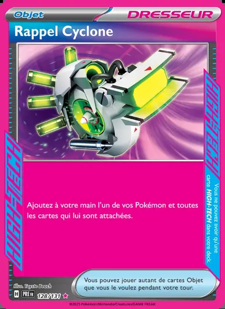 Rappel Cyclone, carte Pokémon PRE 128 — extension Évolutions Prismatiques
