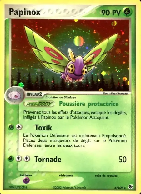 Papinox, carte Pokémon RS 6 — extension EX Rubis & Saphir