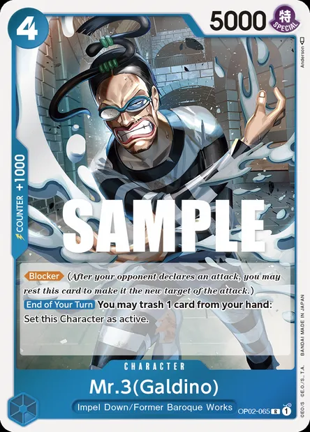 Mr 3(Galdino), carte One Piece OP02-065 — extension PARAMOUNT WAR