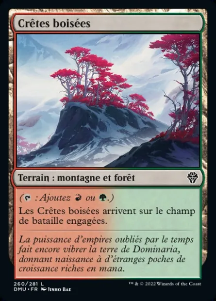 Crêtes boisées, carte Magic DMU 260 — extension Dominaria Uni