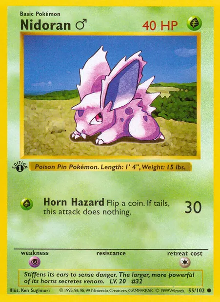 Nidoran♂, Pokémon card BS 55 — Base Set set