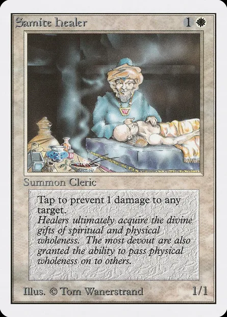 Samite Healer, Magic card 2ED 38 — Unlimited Edition set