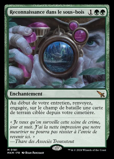 Reconnaissance dans le sous-bois, carte Magic MKM 181 — extension Murders at Karlov Manor