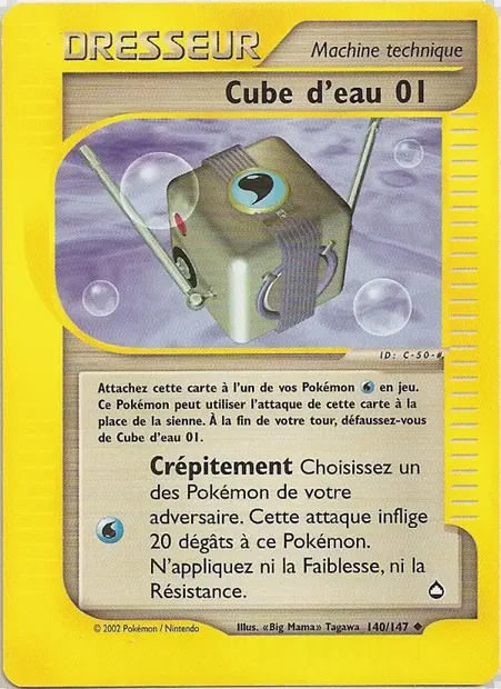 Cube d'eau 01, carte Pokémon AQ 140 — extension Aquapolis