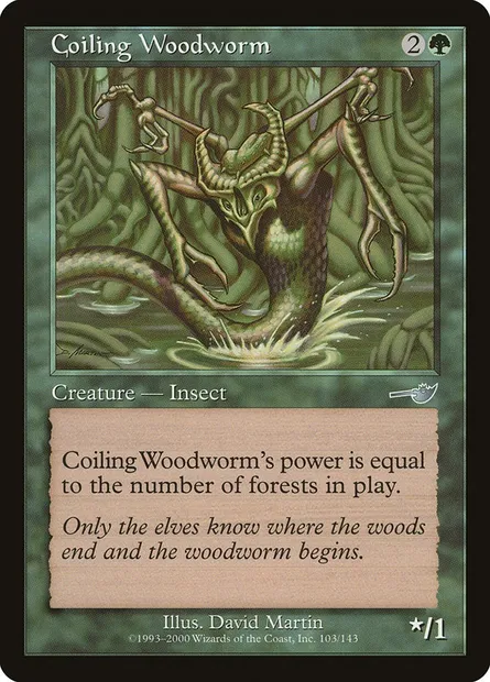 Coiling Woodworm, Magic card NEM 103 — Nemesis set