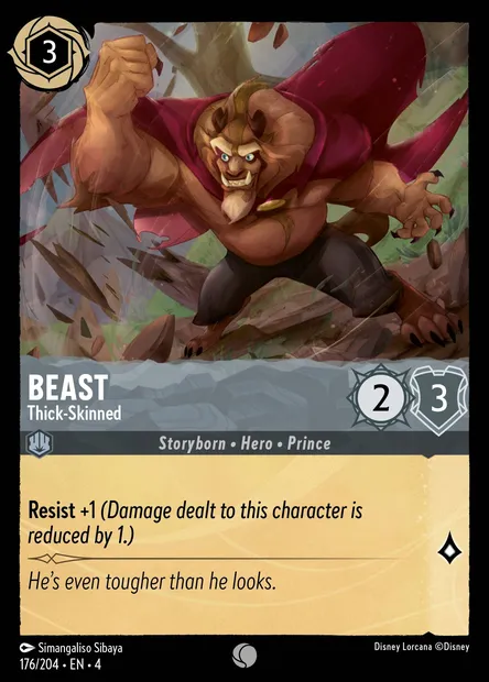Beast - Thick-Skinned, Disney Lorcana card CH4-176 — Ursula's Return set