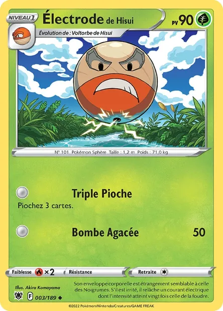 Électrode de Hisui, carte Pokémon ASR 003 — extension Astres Radieux