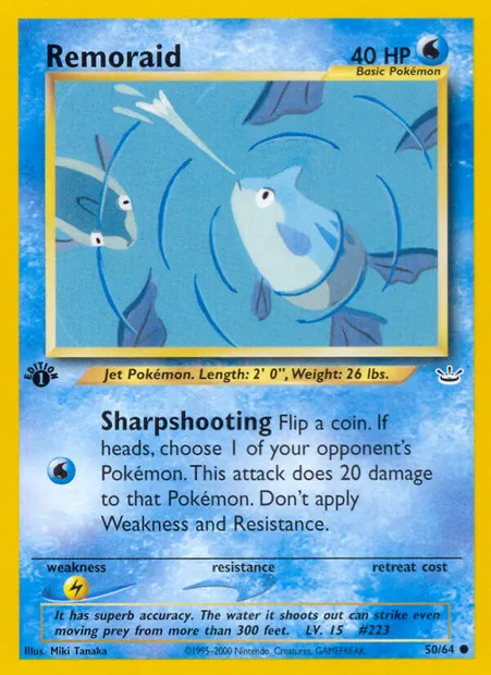 Remoraid, Pokémon card NR 50 — Neo Revelation set