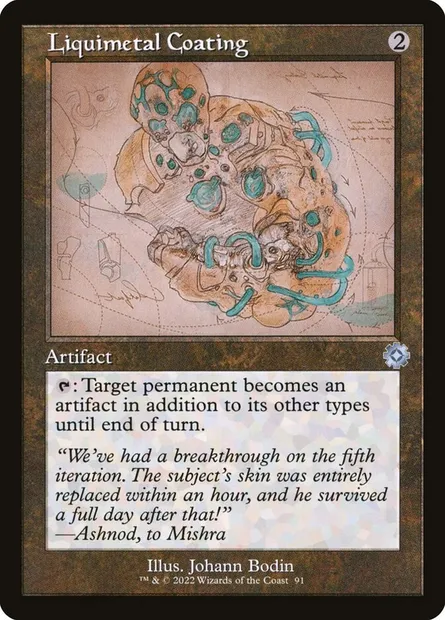 Liquimetal Coating, Magic card BRR 91 — The Brothers' War Retro Artifacts set