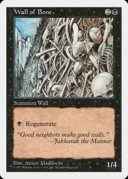 Wall of Bone, Magic card 5ED 203 — Fifth Edition set