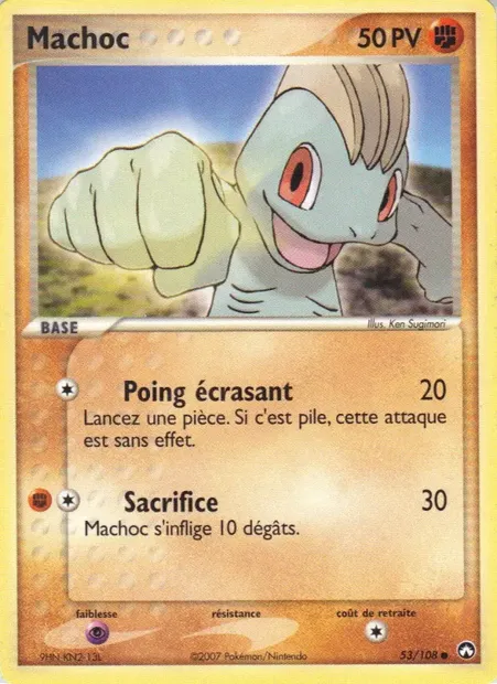 Machoc, carte Pokémon PK 53 — extension EX Gardiens du Pouvoir